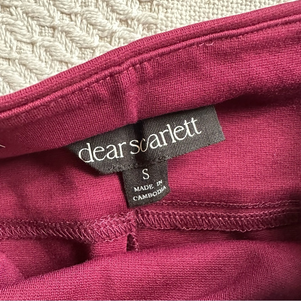 Dear Scarlett Magic High Waist Wide Leg Wine Pants-S-Business Chic Office Siren - Picture 6 of 9